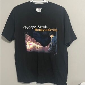 Retro George Strait Honkytonkville Black T-Shirt